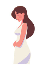 months pregnant cartoon woman