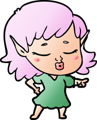 pretty cartoon elf girl