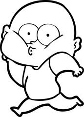 cartoon bald man staring