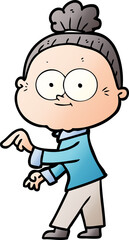 cartoon happy old woman