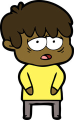 Obraz premium cartoon exhausted boy