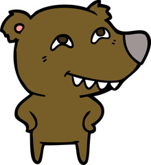 cartoon bear showing teeth