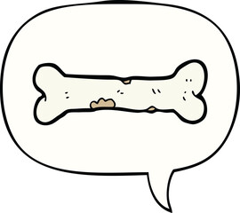 cartoon bone with speech bubble