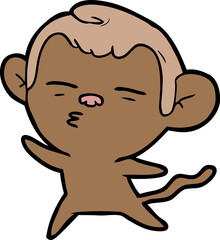 cartoon suspicious monkey