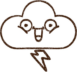 Storm Cloud Charcoal Drawing