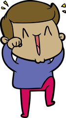 Obraz premium cartoon excited man