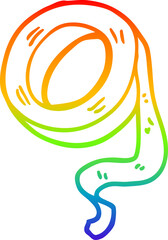 Fototapeta premium rainbow gradient line drawing of a cartoon sticky tape