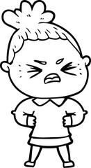 cartoon angry woman