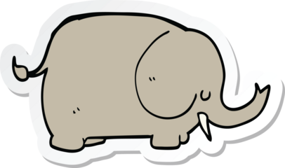 sticker of a cartoon elephant