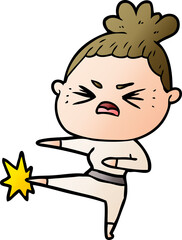 cartoon angry woman