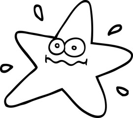 funny black and white cartoon star