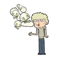 cartoon person smoking cigarette