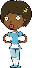 cartoon woman in french maid outfit
