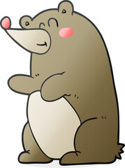 freehand drawn cartoon bear