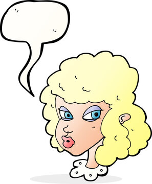 recommend clip art: cartoon suspicious woman with speech bubble