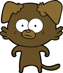 Fototapeta premium nervous dog cartoon