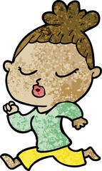 cartoon calm woman