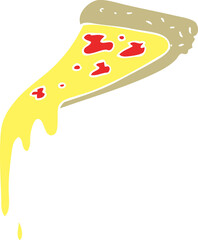 flat color illustration of pizza slice