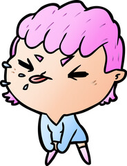 cute cartoon rude girl