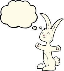 cartoon rabbit with thought bubble