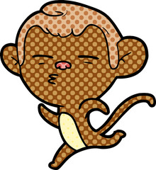 cartoon suspicious monkey