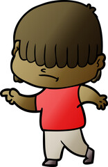 cartoon boy with untidy hair