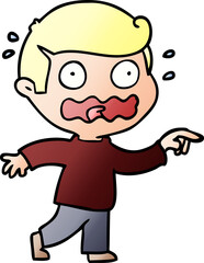cartoon stressed out pointing