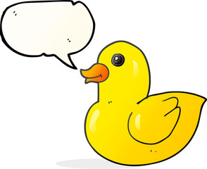freehand drawn speech bubble cartoon rubber duck