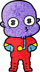 cartoon weird bald spaceman