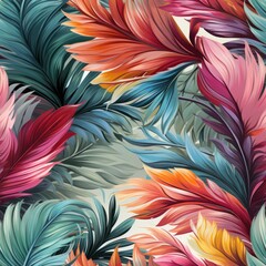 Seamless pattern of colorful tropical leaves. Seamless pattern of tropical leaves in a colorful style. pattern for fabric or wallpaper