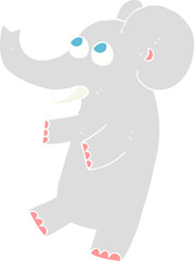 flat color illustration of cute elephant