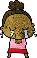 cartoon crying old lady