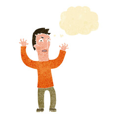 cartoon angry man with thought bubble