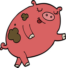 cartoon dancing pig