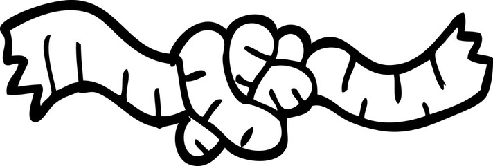 line drawing cartoon tied rope