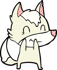 friendly cartoon wolf
