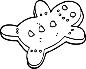 line drawing cartoon gingerbread man