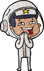 cartoon laughing astronaut