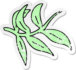 distressed sticker of a quirky hand drawn cartoon vines