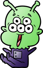 happy cartoon alien