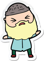 Obraz premium sticker of a cartoon man with beard
