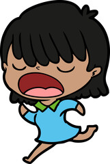 cartoon woman talking loudly