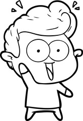 cartoon staring man