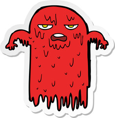 sticker of a cartoon spooky ghost