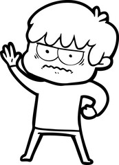 Obraz premium annoyed cartoon boy