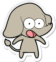 sticker of a cute cartoon elephant