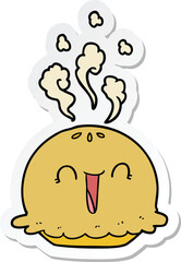 sticker of a cartoon happy pie