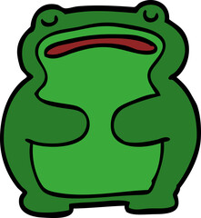 funny cartoon doodle frog