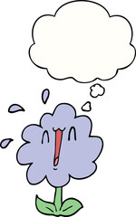 cartoon flower with thought bubble