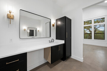 a luxury white bathroom 